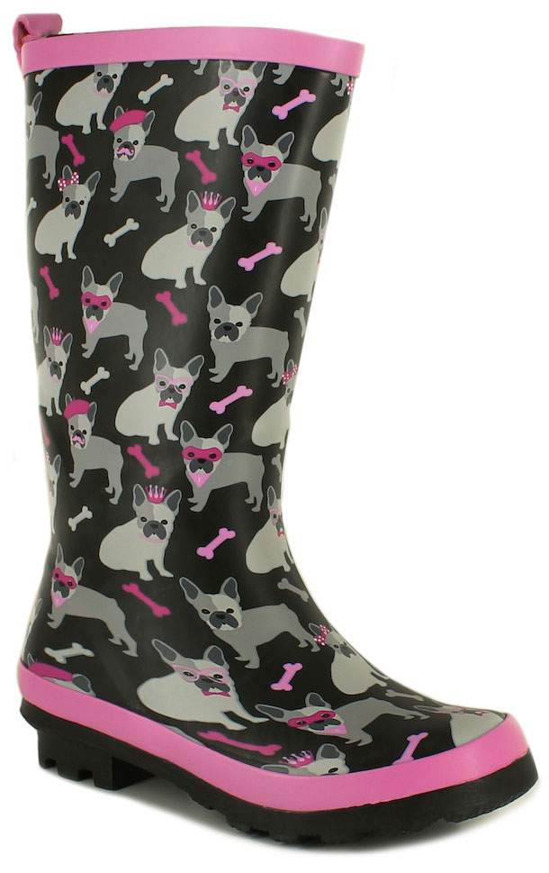 dog paw print rain boots